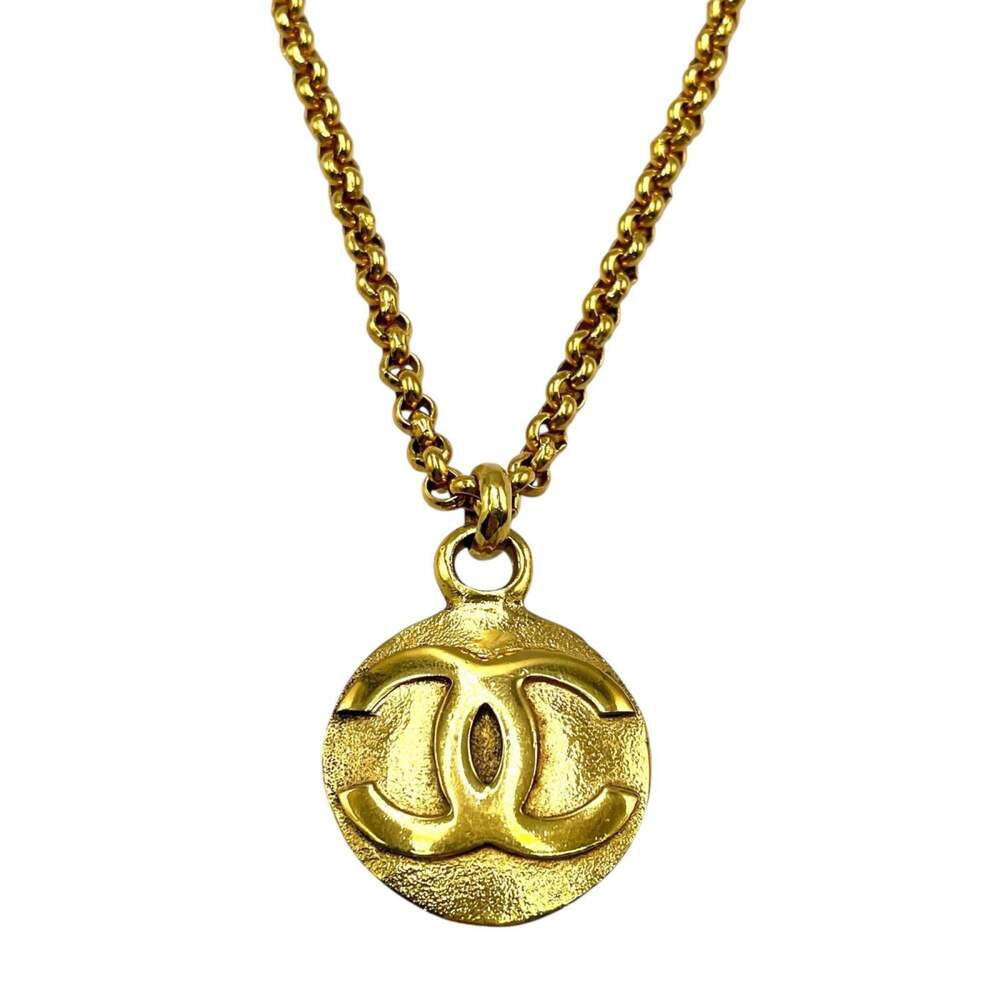 Chanel Cc Logo Round Pendant Necklace #246830C12B - Picture 2 of 7